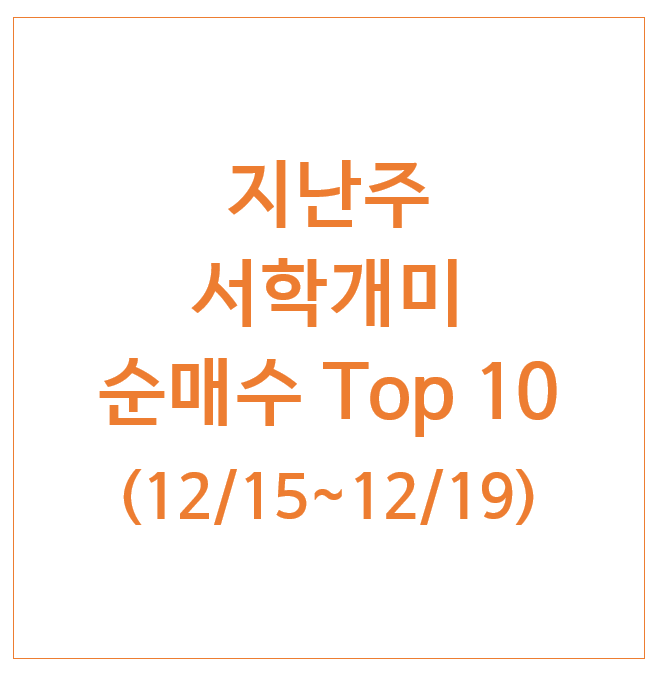  지난주 서학개미 순매수 Top 10 (12/15주) : SOXL 브로드컴 엔비디아 NVDL BMNU