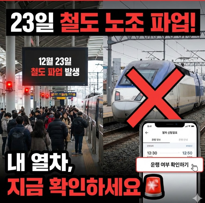  23일 철도 노조파업 열차 운행여부 확인