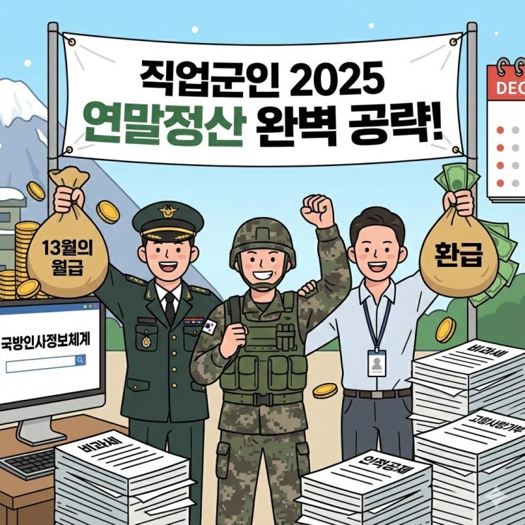  [2025 연말정산] 직업군인·군무원 필독! 군인 연말정산 A to Z: 국방인사정보체계 입력부터 월세·부양가족 공제 꿀팁까지