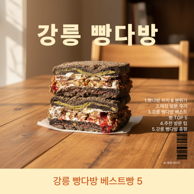  강릉 빵다방  베스트 빵 5가지 솔직 후기