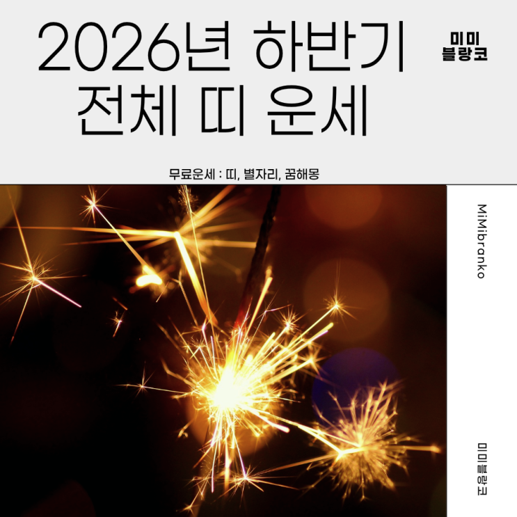  2026년 하반기 띠별 운세