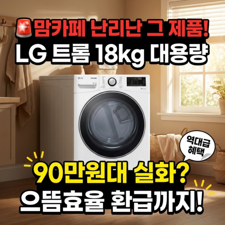  LG빨래건조기 RH18WTSN, 맘카페 대란템 10%환급 추가할인 지금 안 사면 손해인 이유