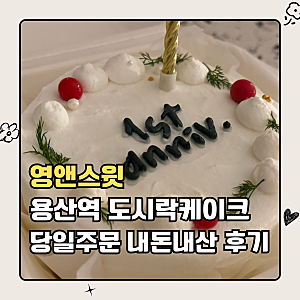용산역도시락케이크 영앤스윗｜내돈내산 당일주문 가능한 레터링 케이크 추천