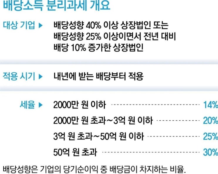  금융소득 2천만원 초과시 불이익 및 배당소득 분리과세 확정내용 요약정리