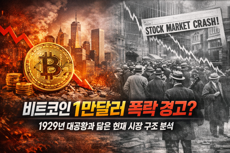  비트코인 1만달러 폭락 경고? 1929년 대공황과 닮은 현재 시장 구조 분석