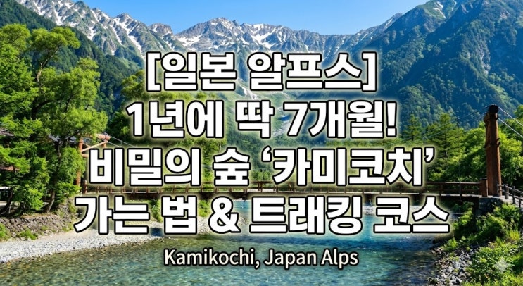  [일본 알프스] 1년에 딱 7개월만 열리는 비밀의 숲 '카미코치' 여행 가이드 (가는 법/트래킹 코스/숙소 꿀팁)