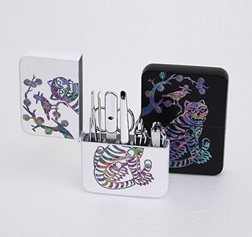 호랑이 자개 손톱깎이 기념품! 777 쓰리세븐 호작도 네일 미용세트 한국 전통 답례품 주문 제....