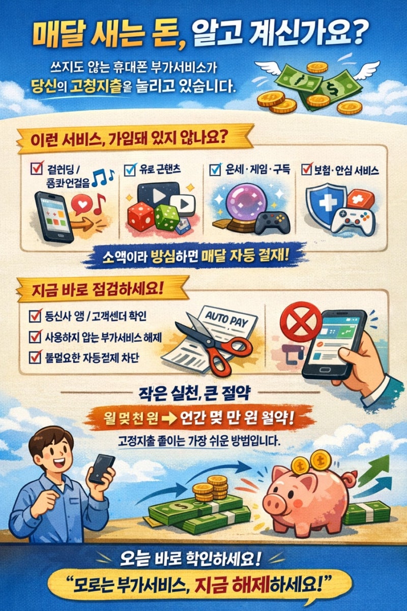 매달 빠져나가던 돈...휴대폰 부가서비스[ 유플러스 프리미엄] 해제하기