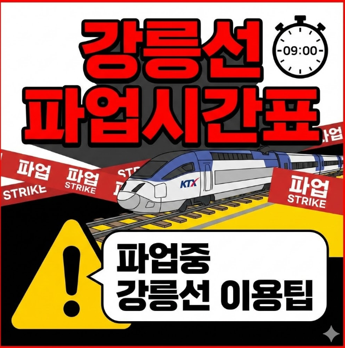  강릉선 파업시간표 파업중 강릉선 이용팁