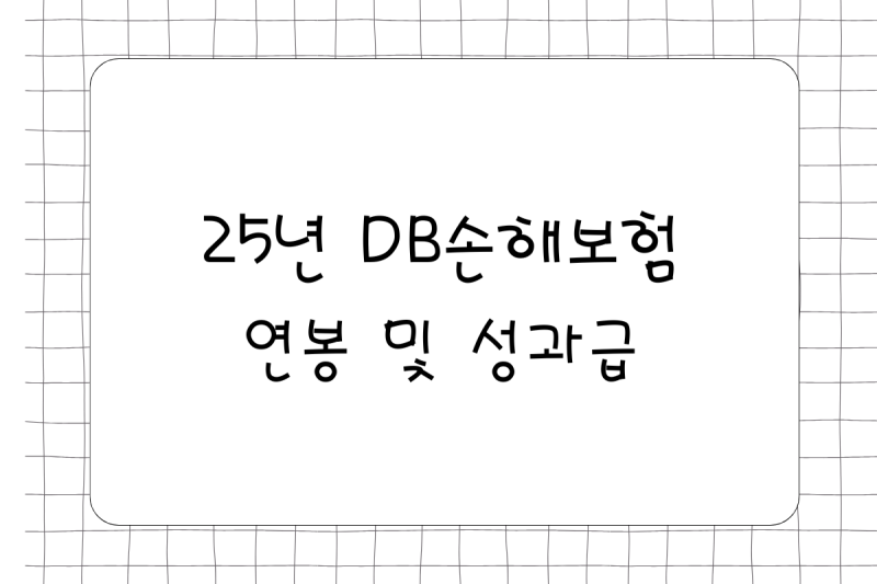25년 DB손해보험 대졸 연봉(채용, 초봉, 사원, 대리, 과장, 차장, 성과급), 복리후생
