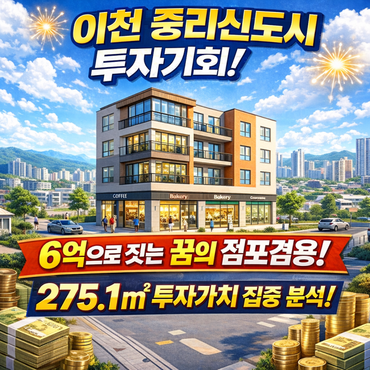   6억의 기적! 이천 중리신도시 275.1 점포겸용 토지, 투자 핵심 포인트 파헤치기![이천토지]