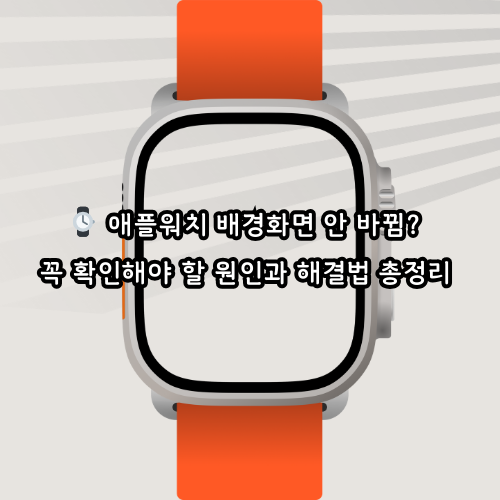 애플워치 배경화면 안 바뀜 꼭 확인해야 할 원인과 해결법 총정리