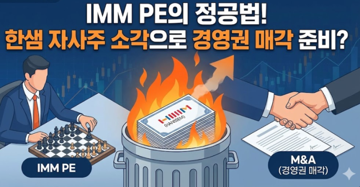  IMM PE의 정공법! 한샘 자사주 소각으로 경영권 매각 준비?