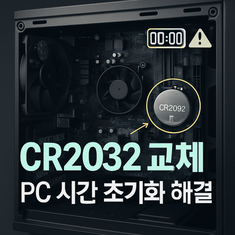 컴퓨터 메인보드 건전지 교체 방법 CR2032 PC 시간 초기화