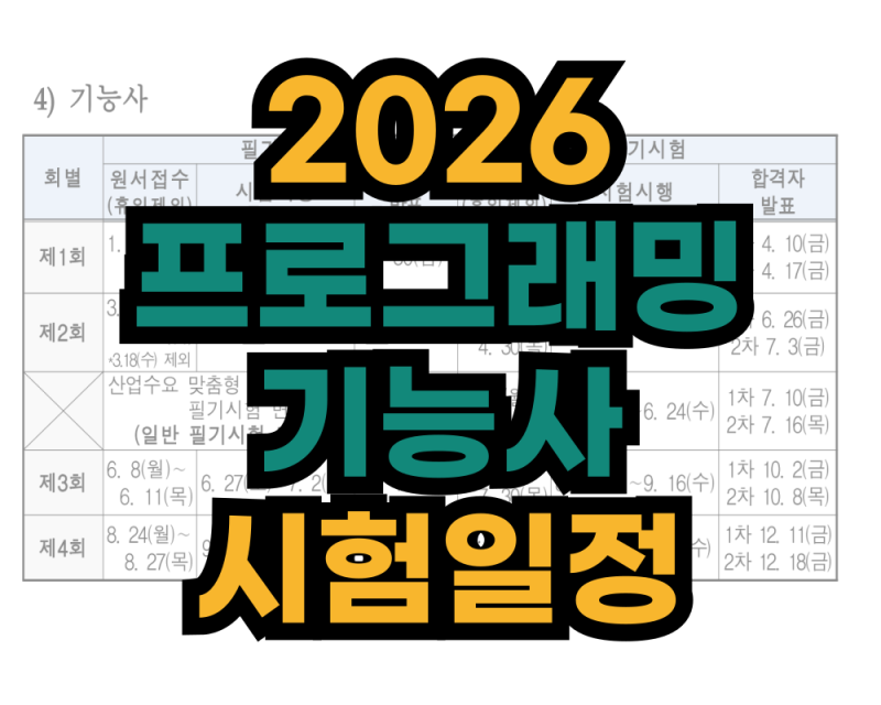 김해율하코딩 - 2026년 프로그래밍기능사 시험일정