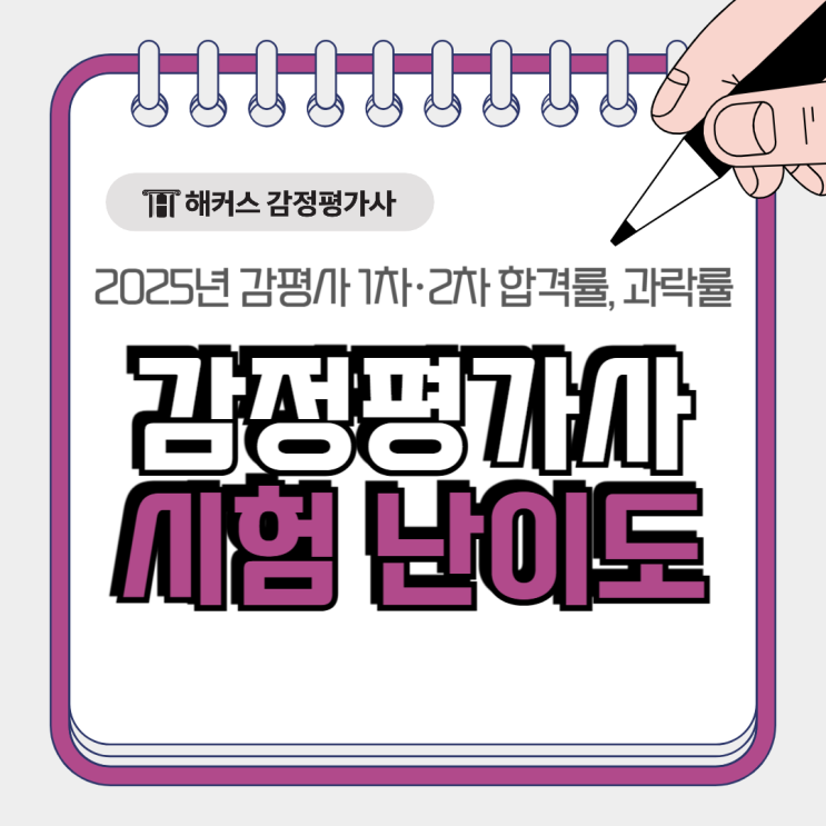  감정평가사 시험과목 1·2차 난이도, 2025 감평사 합격률 과락률 통해 분석!