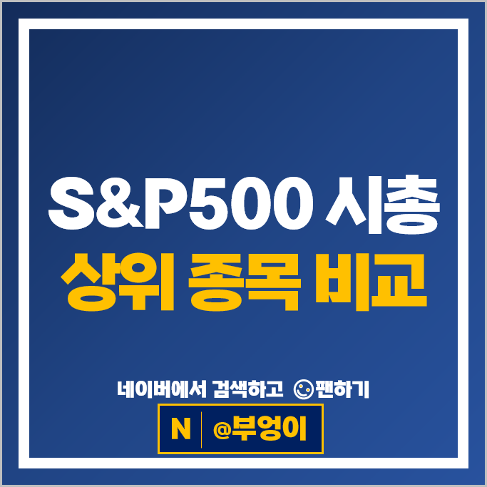 S&P500 지수 주식 종목 : 애플 구글 마이크로소프트 메타 테슬라 주가