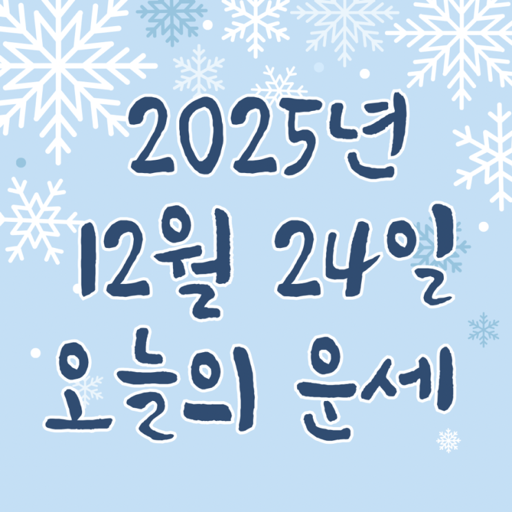  2025년 12월 24일 운세 오늘의운세 띠별운세