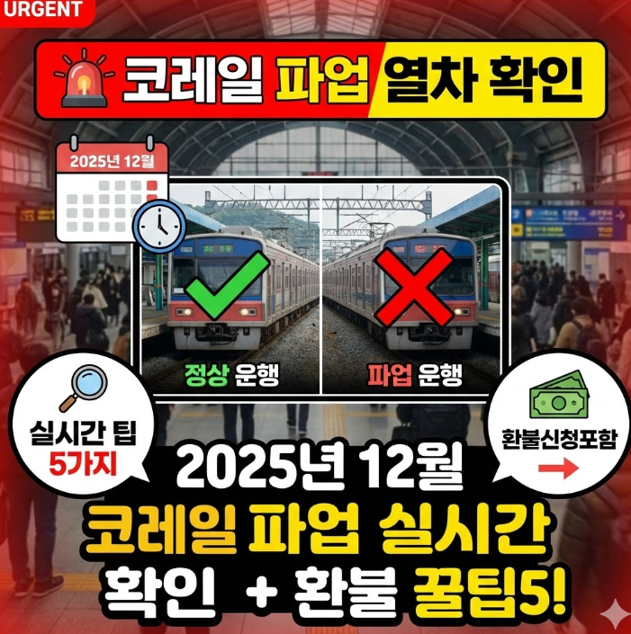 코레일 파업 열차 확인 2025년 12월 실시간 팁 5가지 환불신청포함