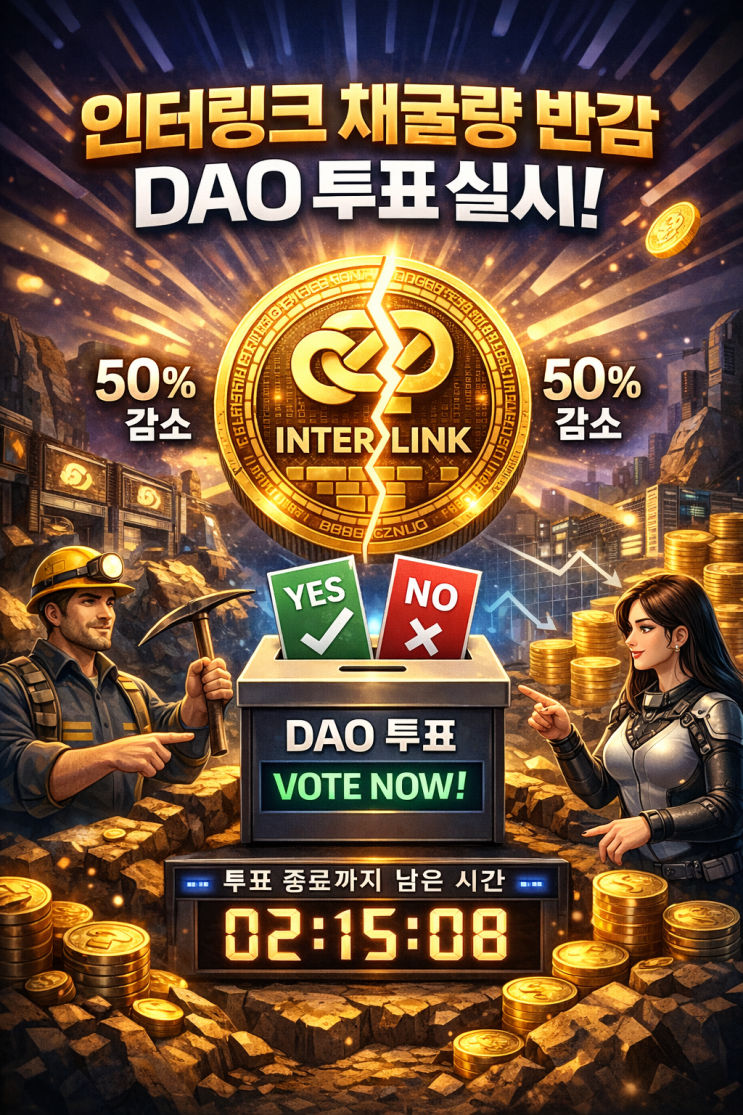  인터링크 네트워크 채굴량 반감 DAO 투표 실시!!