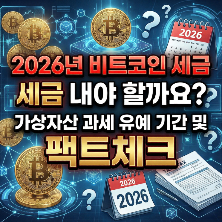  2026년 비트코인 세금 내야 할까요? 가상자산 과세 유예 기간 및 팩트체크