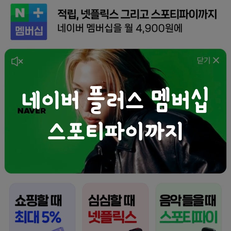  네이버플러스 멤버십 스포티파이 혜택 추가