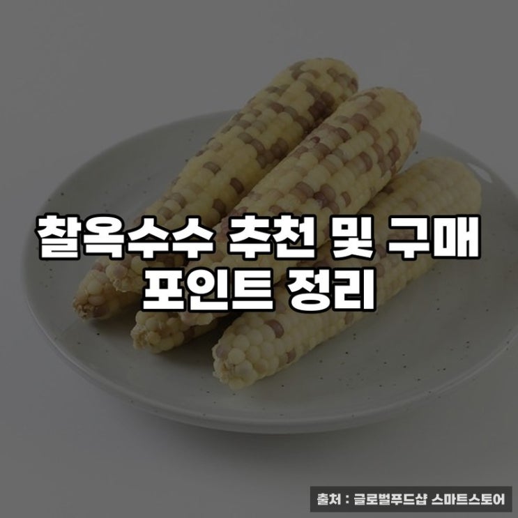  찰옥수수 추천 및 구매 포인트 정리