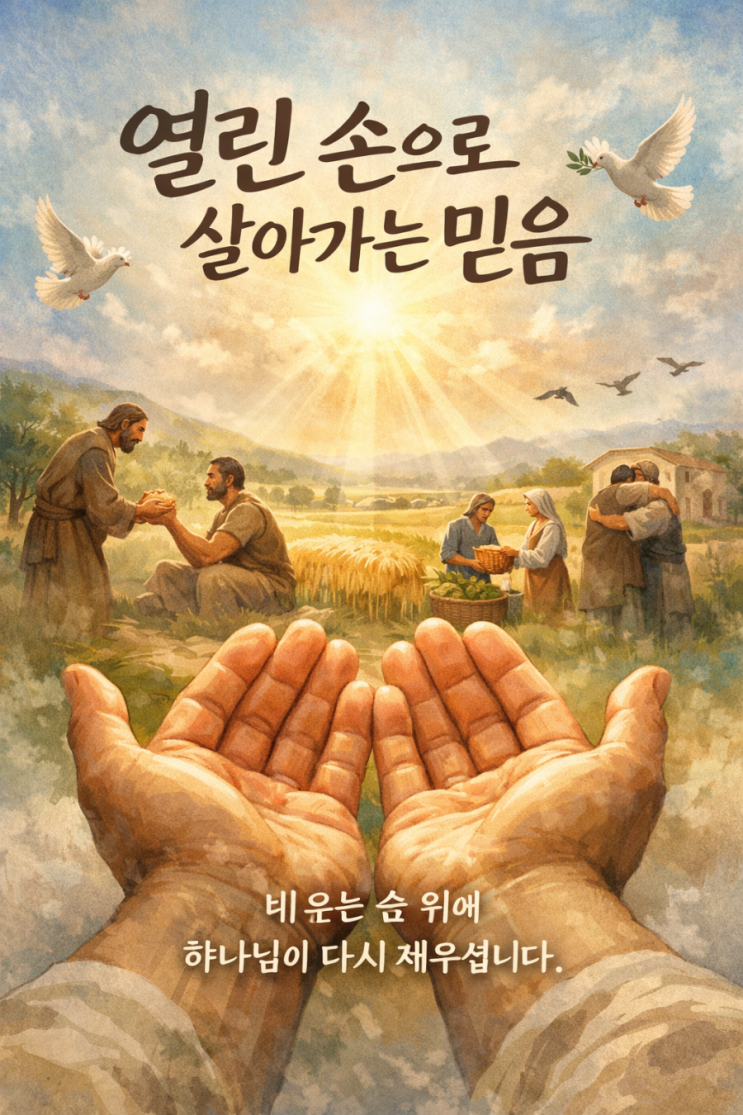  "열린 손으로 살아가는 믿음."  신명기 15장 묵상