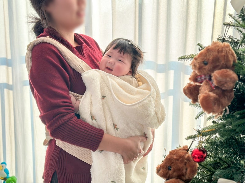 추운 겨울 이불처럼 아이를 따뜻하게 해주는 봄달 아기띠워머