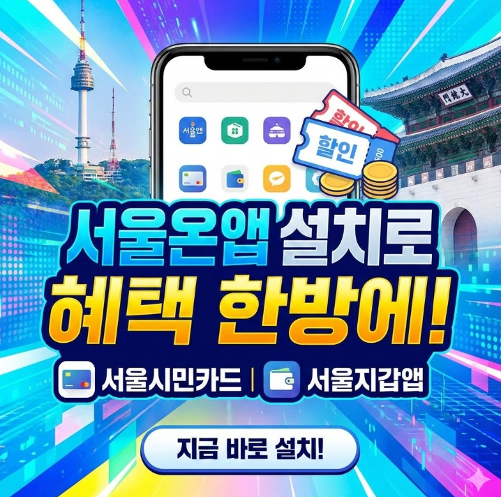  서울온앱 설치로 혜택 한방에 서울시민카드 서울지갑앱 끝