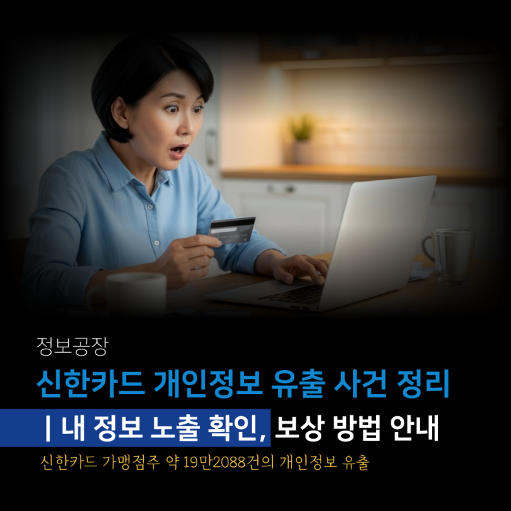  신한카드 개인정보 유출 사건 정리｜내 정보 노출 확인, 보상 방법