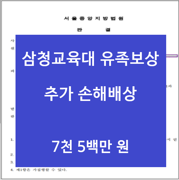  삼청교육대 피해보상 유족 유가족 보상금, 추가 손해배상 청구소송 위자료청구 승소사례