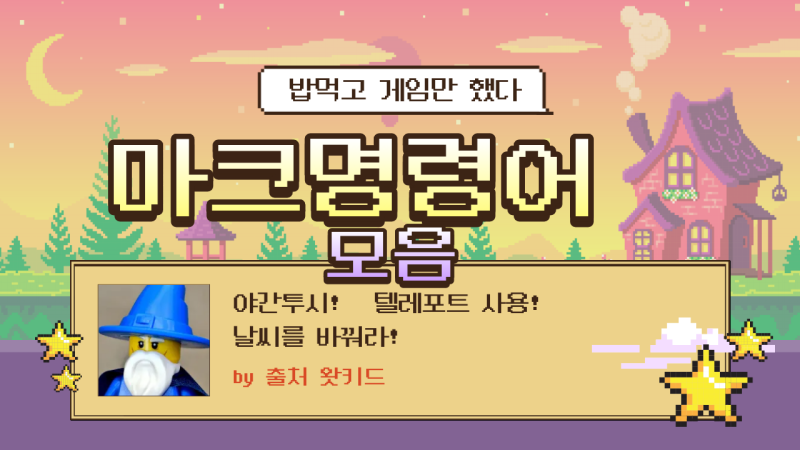 마크 명령어 모음 모바일 포함 tp 날씨 야간투시