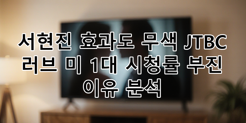 서현진 효과 무색? JTBC '러브 미' 1%대 시청률 부진 심층 분석 | 원인과 개선점