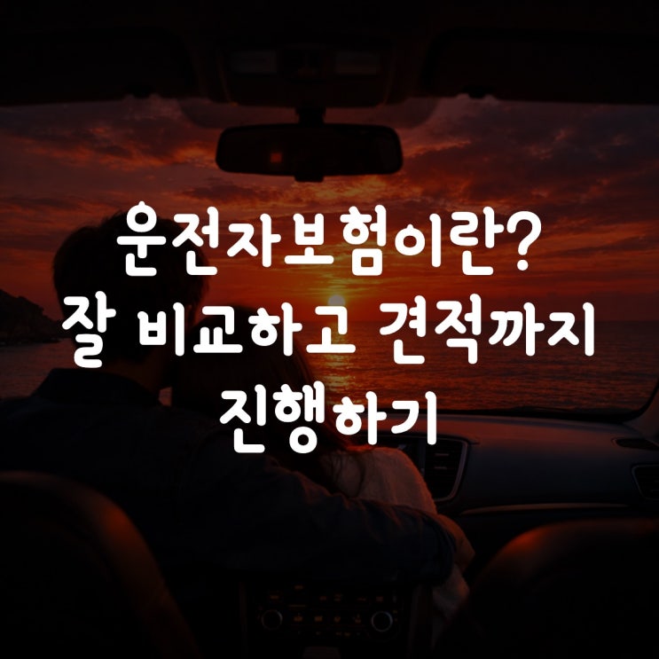  운전자보험이란? 잘 비교하고 견적까지 진행하기