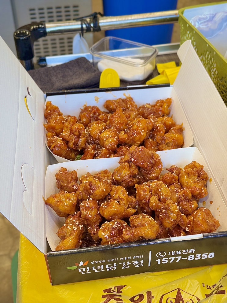  전주 한옥마을 먹거리 뭐 먹지? 아이랑 길거리음식 만년닭강정 반반 포장
