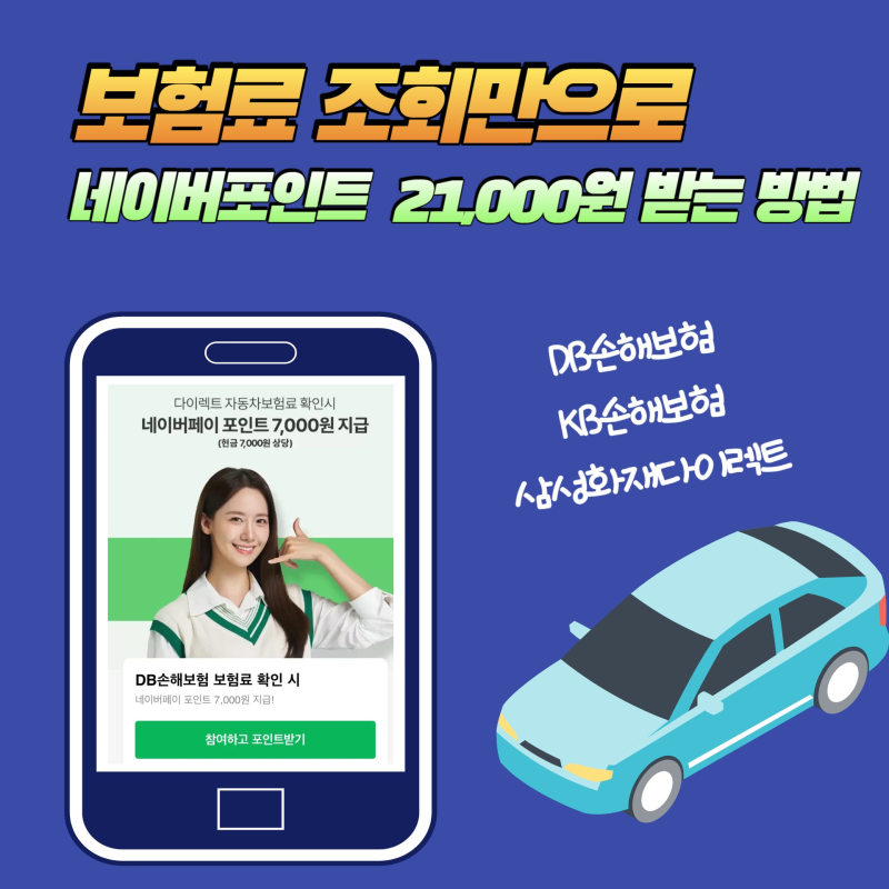 자동차보험료 조회만으로 네이버포인트 21,000원 받는 방법