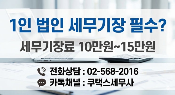 1인 법인사업자 세무기장 필수? 세무기장료 비용 10만원~15만원
