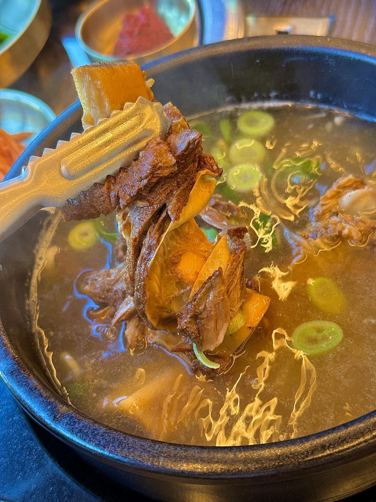  구미 애견동반식당 캠핑 감성 가득한 곳에서 갈비탕 한 그릇 고기요기