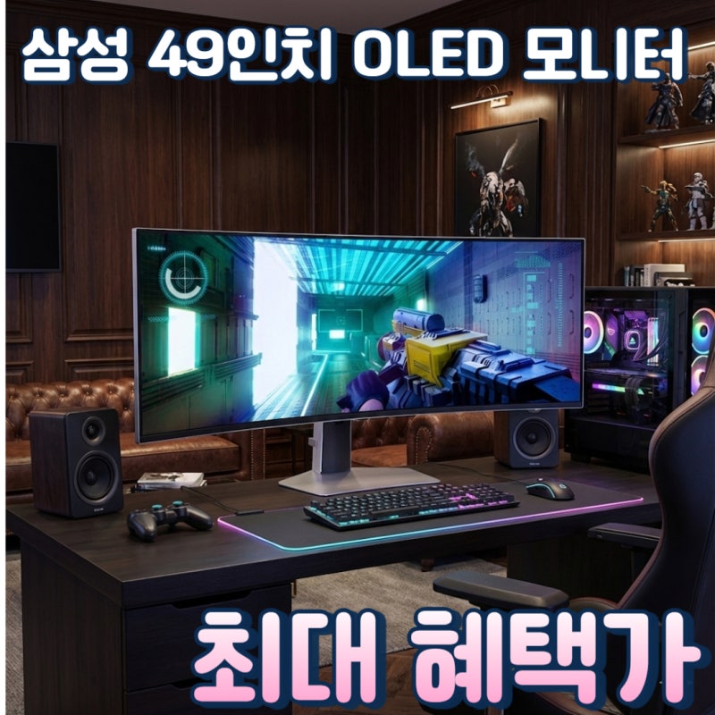 삼성전자 49인치 OLED 게이밍 모니터 LS49DG910 울트라와이드 끝판왕급 스펙 최대 혜택가 약 122만....