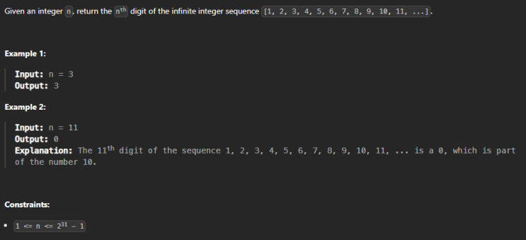  JAVA_LeetCode 400_Nth Digit
