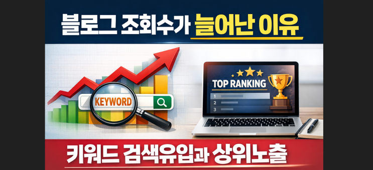  블로그 조회수가 늘어난 이유, 키워드 검색유입과 상위노출