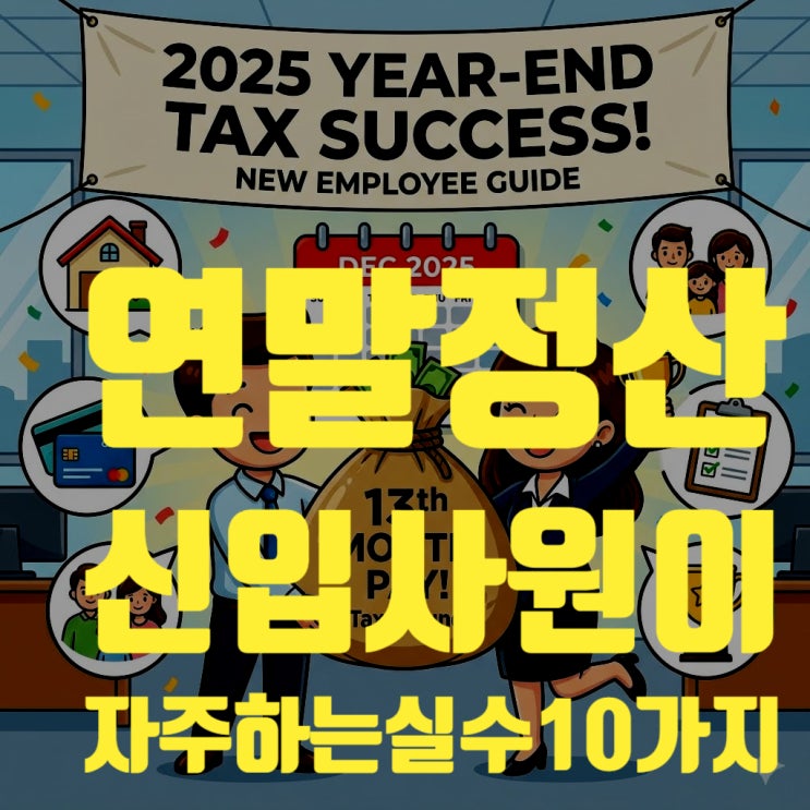  2025 연말정산 기간 신입사원 소득공제 환급금 조회 및 자주 하는 실수 10가지