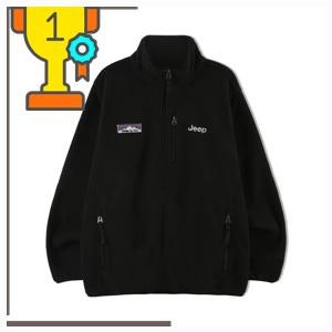 맞춤 가이드 [국내매장판] 지프 JEEP 로고 라벨 하프넥 플리스 집업 블랙 후리스 자켓 (양말증....
