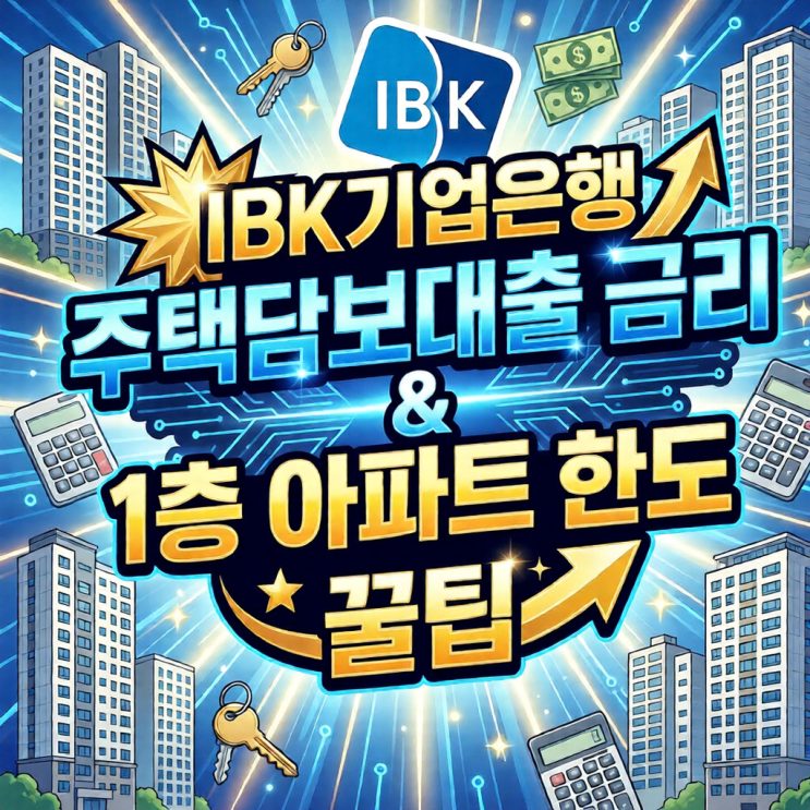  IBK기업은행 주택담보대출 금리 & 1층 아파트 한도 꿀팁