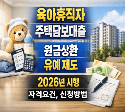  육아휴직자 주택담보대출 원금상환 유예 제도 2026년 시행: 자격 요건, 신청 방법