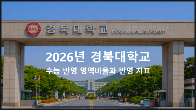  2026년 경북대학교 수능 반영 영역비율과 반영 지표(표준·백분위·등급·변환) 깔끔 정리