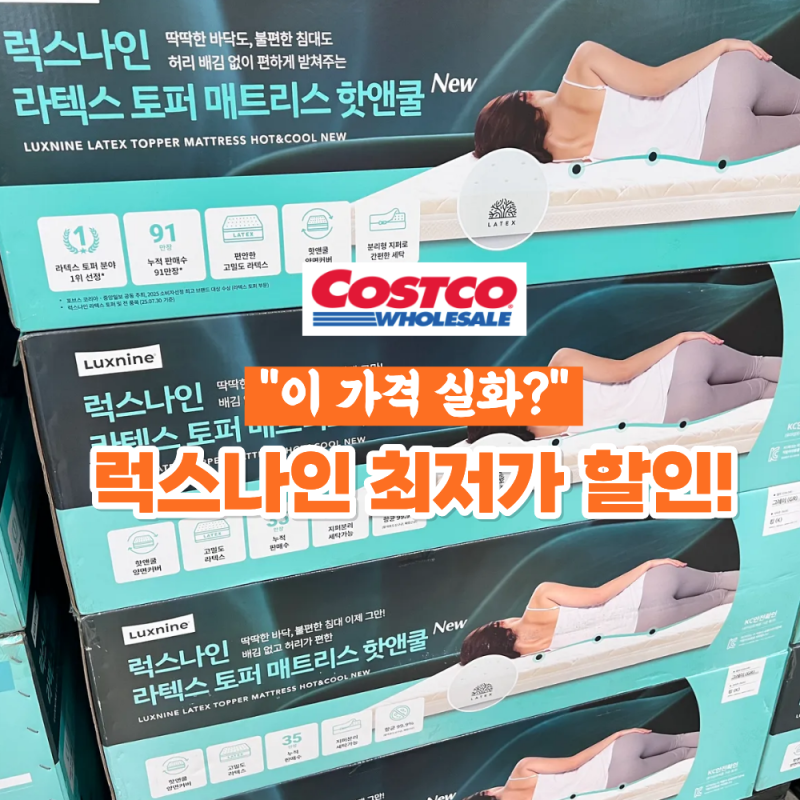 "이 가격 실화?" 코스트코 럭스나인 라텍스 토퍼 매트리스 최저가 할인 기간 가격 총정리