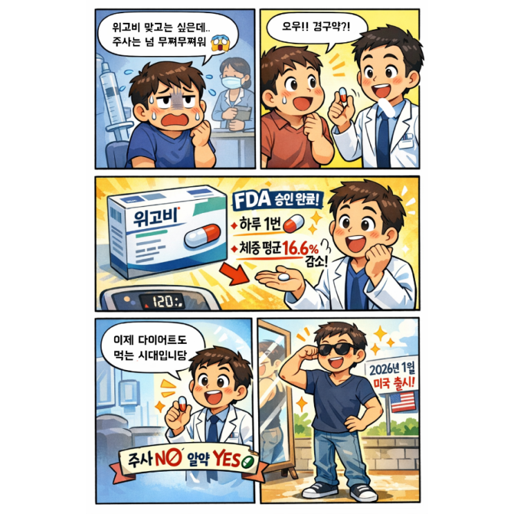   주사 말고 알약?! FDA가 승인한 ‘먹는 위고비’ 등장 