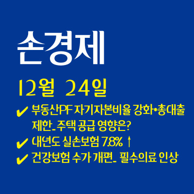 손경제 / 부동산PF 규제 | 실손보험 | 건강보험 수가 | 역레포20251224(수)